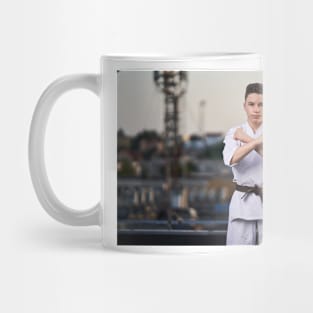 Teenager karate fighter Mug